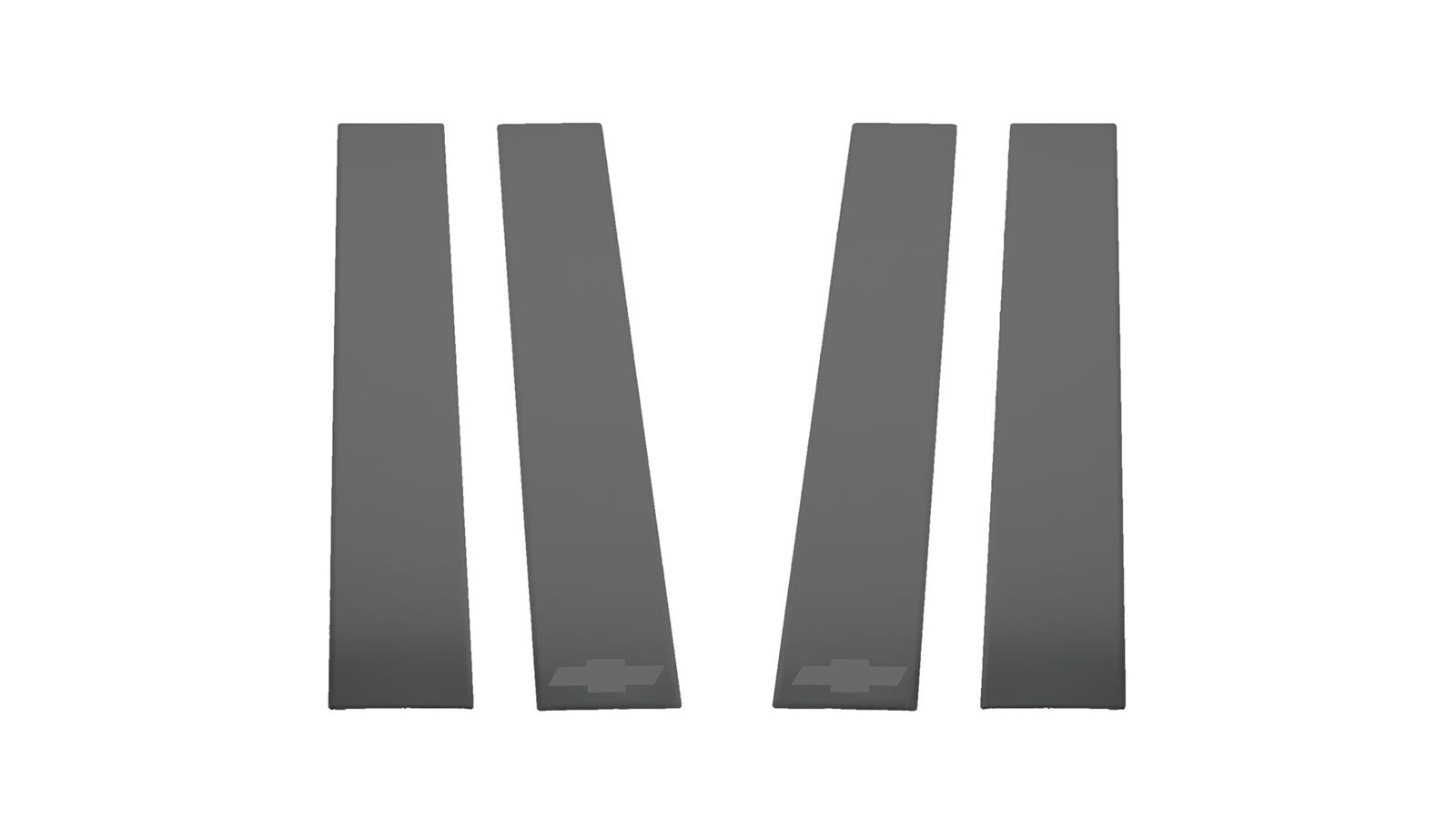 Putco 2020 Chevy Silv HD 2500/3500 - Chevrolet Bow Tie Etching (6pcs) Black Platinum Pillar Posts