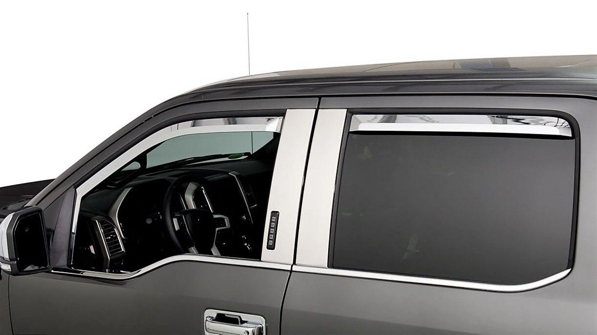 Putco 2021 Ford F-150 Super Crew Element Chrome Window Visors (Set of 4)