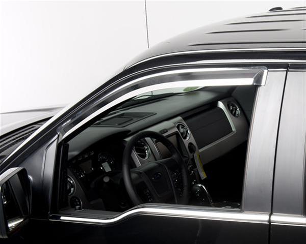 Putco 09-14 Ford F-150 Super Cab / Crew Cab- Fronts Only - Tape-On Element Chrome Window Visors thumbnail 2