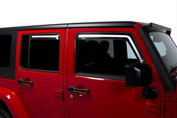 Putco 07-18 Jeep Wrangler JK - 4 Door Element Tinted Window Visors thumbnail 2