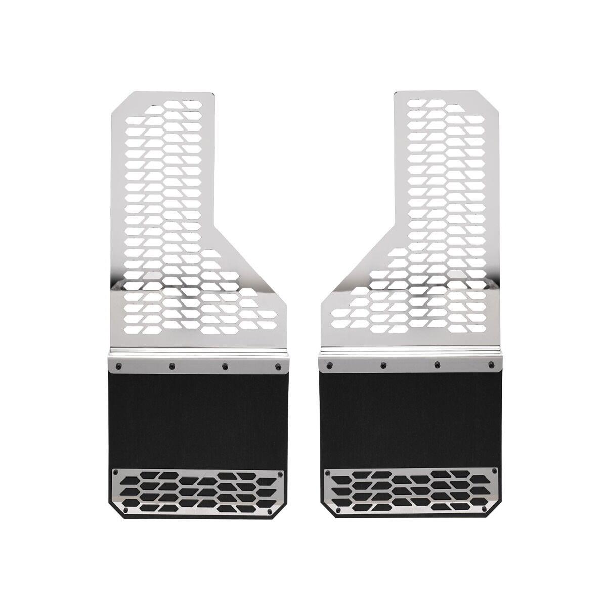 Putco 17-20 Ford SuperDuty Dually - (Fits Rear) - Set of 2 Mud Skins - Polished SS w/ Hex Shield