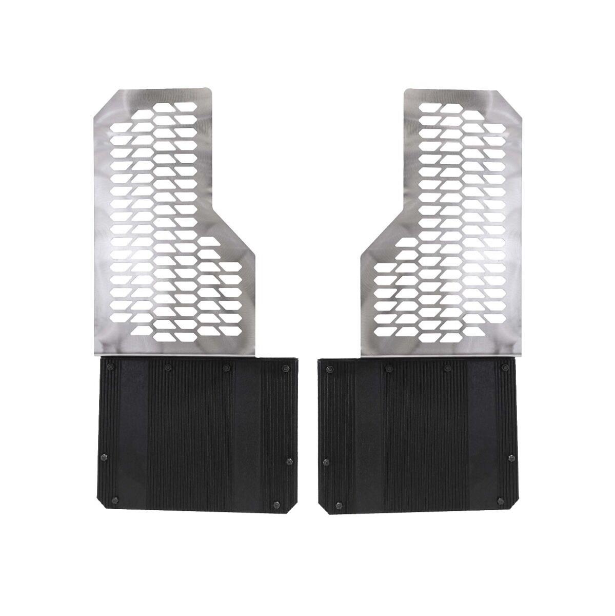 Putco 17-20 Ford SuperDuty - Set of 2 (Excl Dually Rear) Mud Skins - Brushed SS w/ Hex Shield thumbnail 3