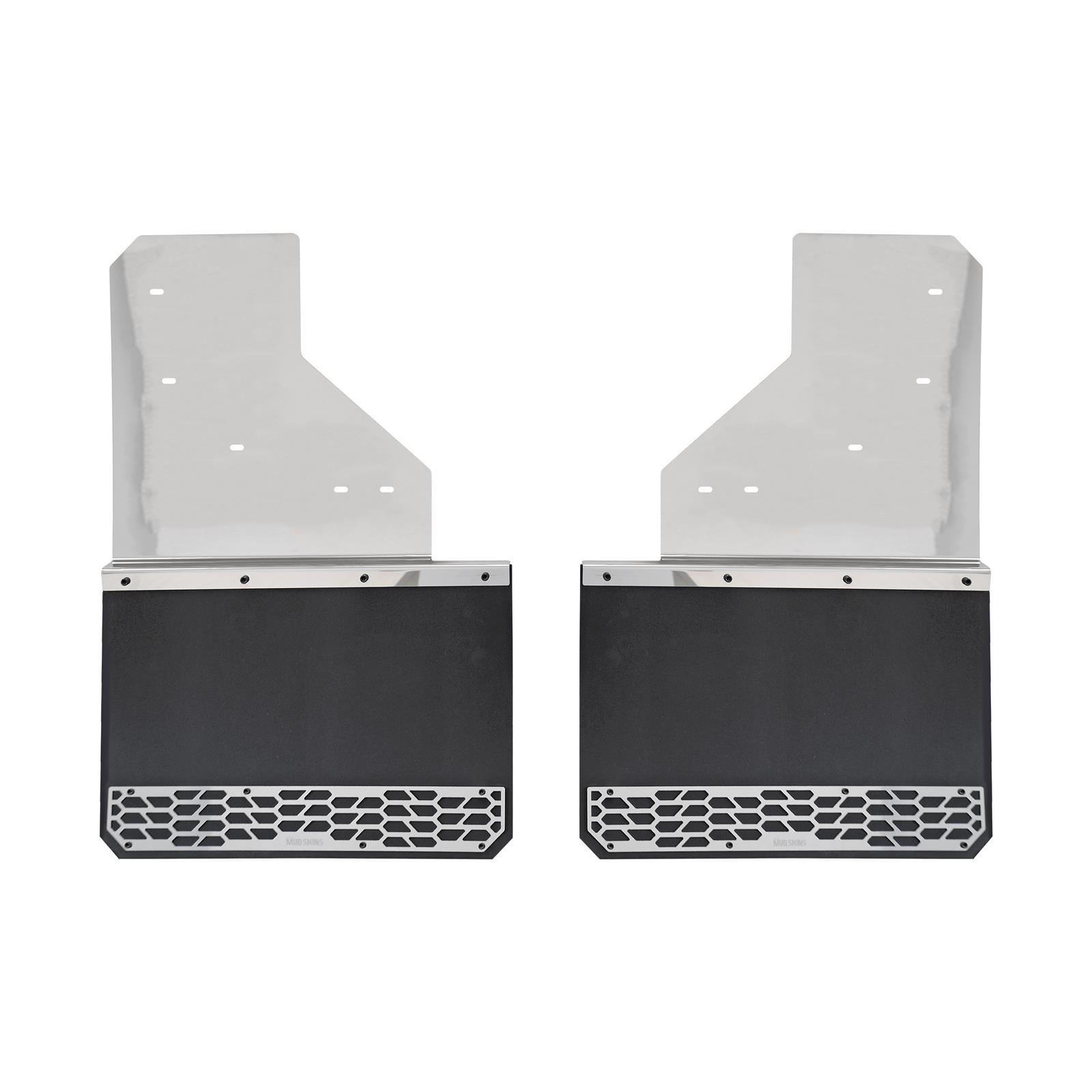 Putco Mud Skins 78361 Flaps, Skins, Solid, Stainless Steel, Polished, Rear, Ram, Pair