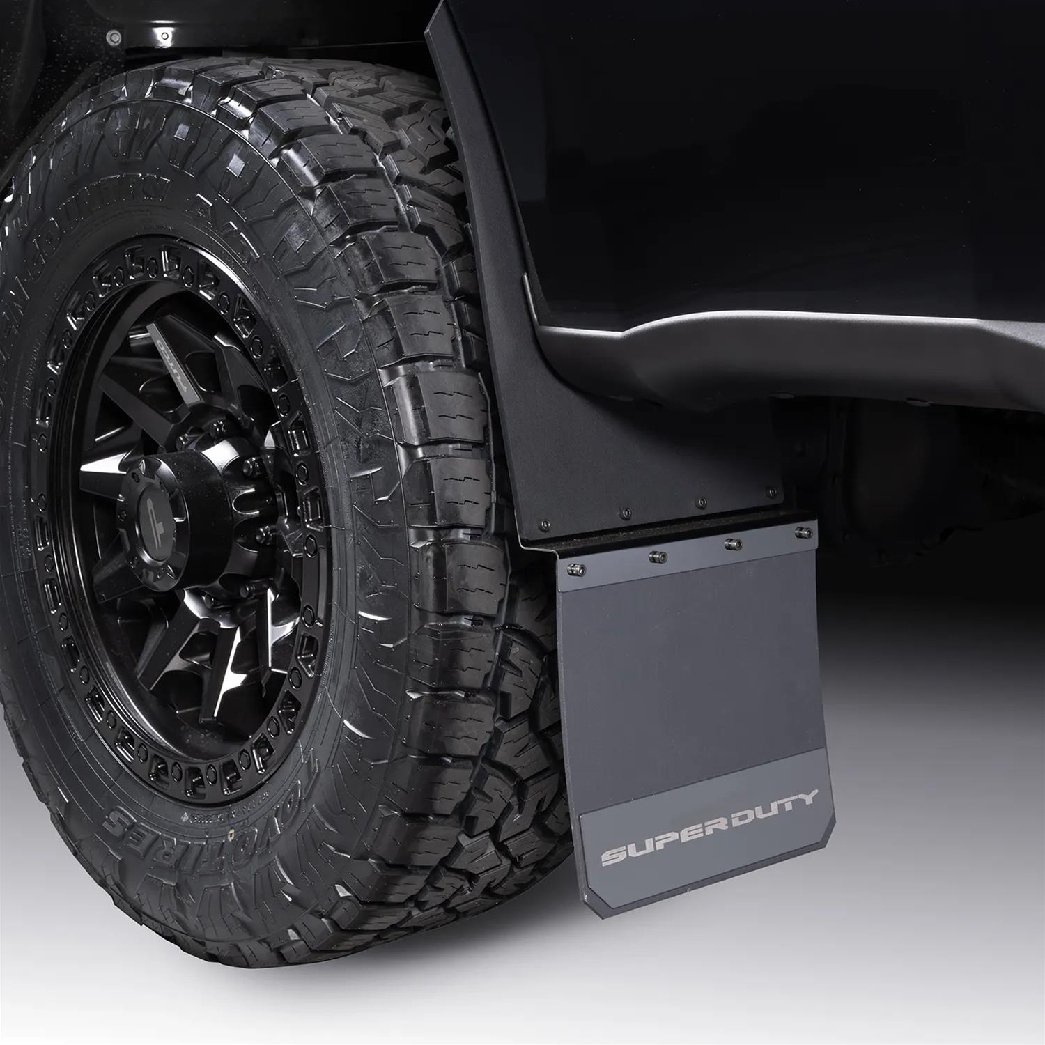 Putco - Mud Flaps for 2023-2025 F-250 SUPER DUTY, F-350 DUTY 78552FD Skins Solid Ford Licensed, Ford Super Duty (Rear Diesel engine) Set of 2 (Does not fit rear Dually models). thumbnail 2