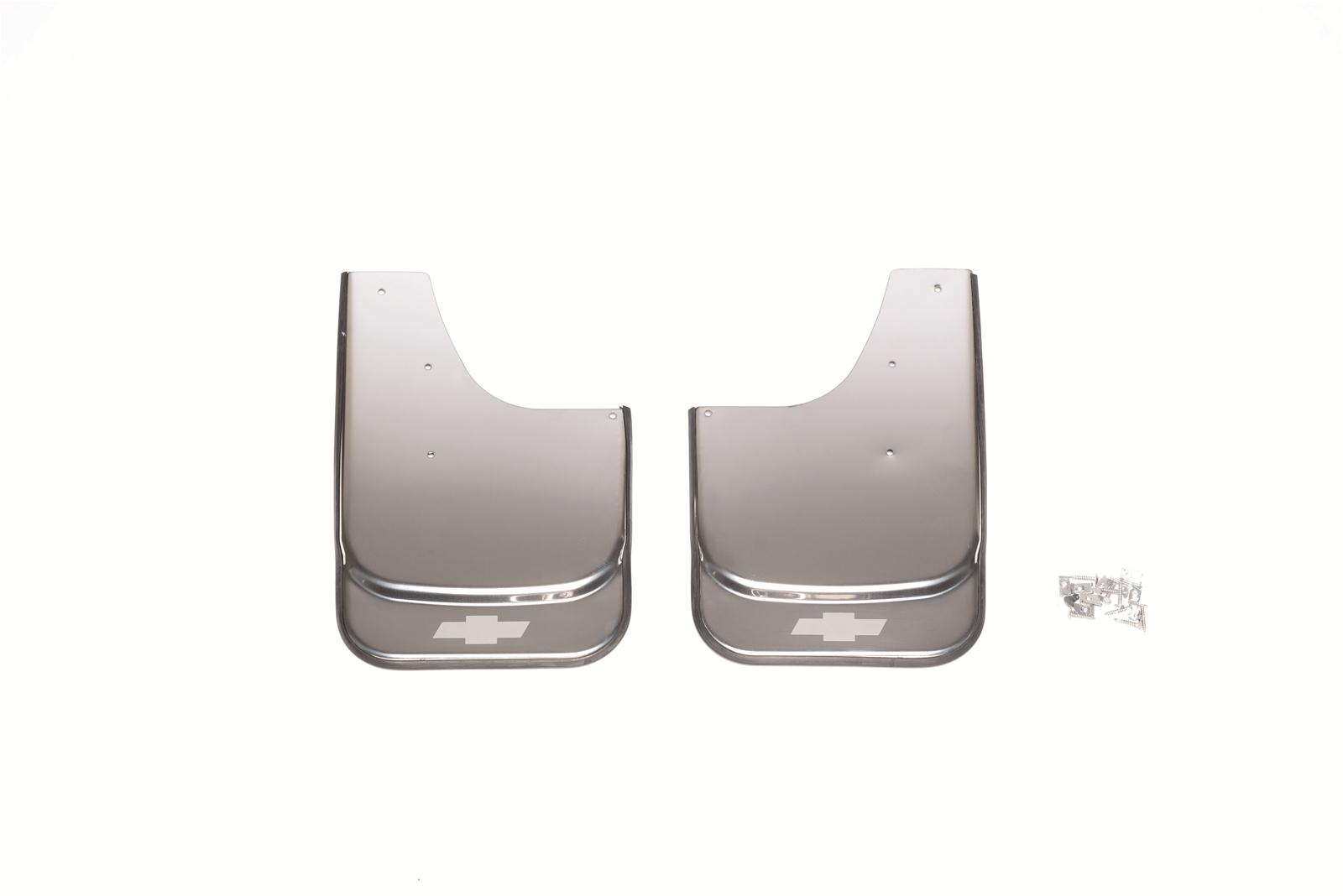 Putco Mud Skins 79611GM Skins, Front and Rear, Stainless Steel, Polished, Universal, GM Licensed Etched, Pair