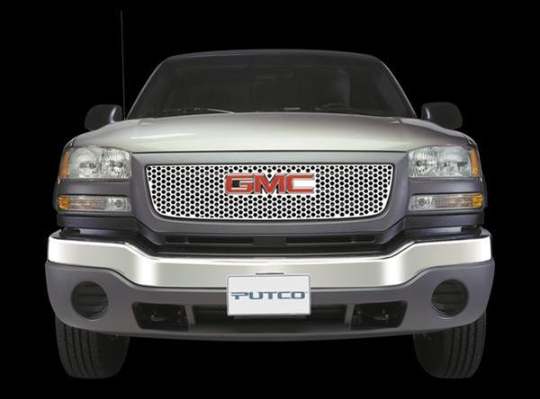 Putco 01-02 GMC Sierra HD w/ Logo CutOut Punch Stainless Steel Grilles thumbnail 2