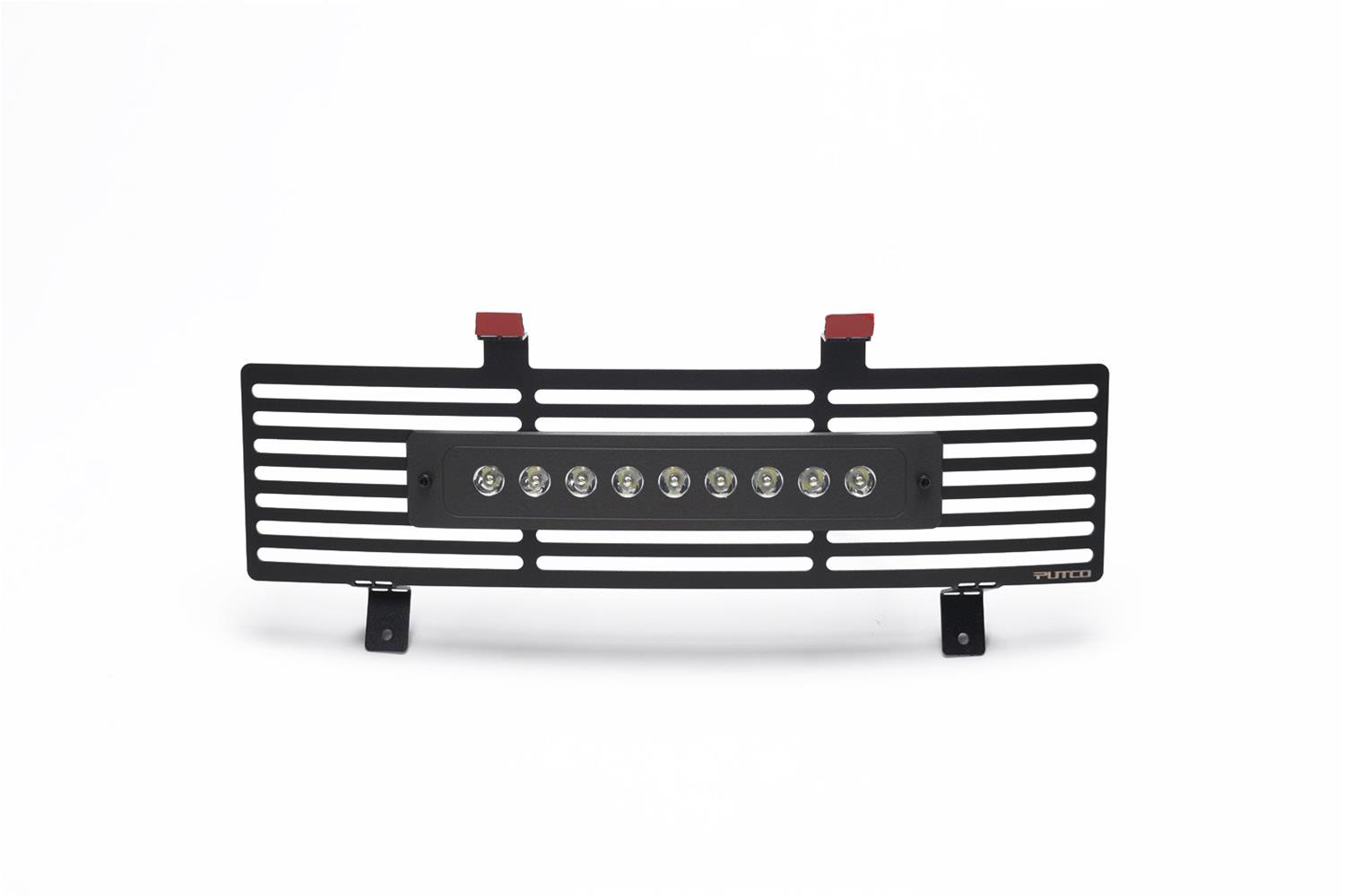 Putco 11-16 Ford SuperDuty - SS Black Bar Design w/ Qty 2 - 6in Light bars Bumper Grille Inserts
