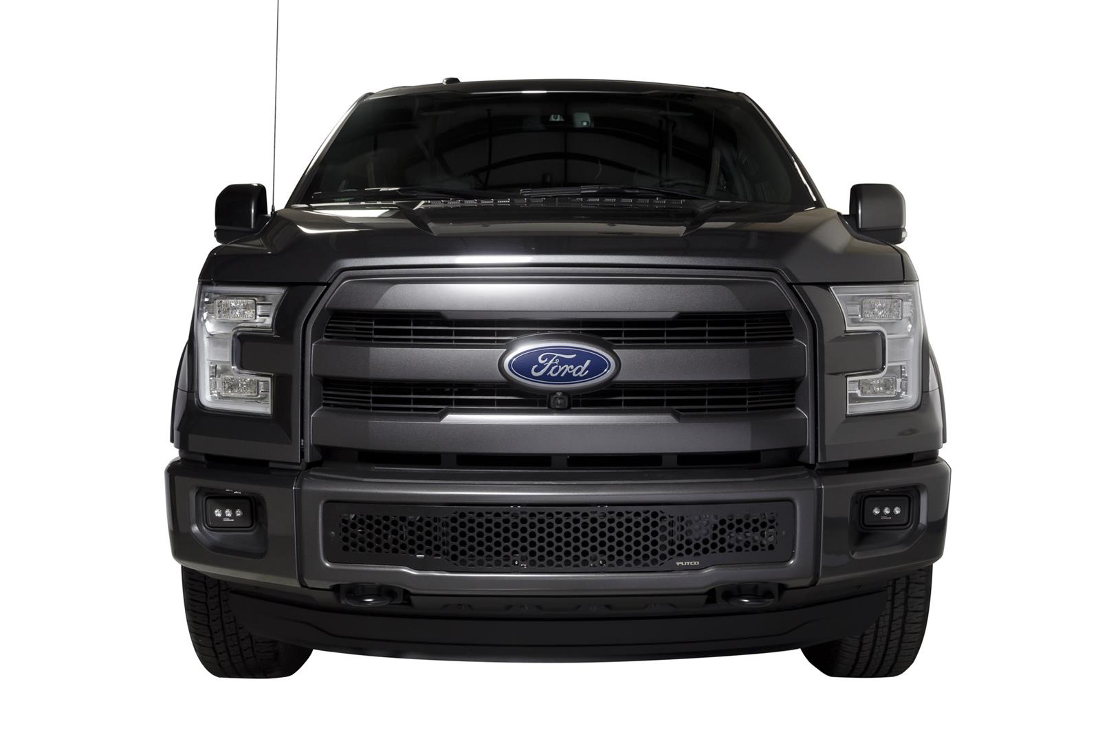 Putco 15-17 Ford F-150 - Stainless Steel Black Punch Design Bumper Grille Inserts thumbnail 2