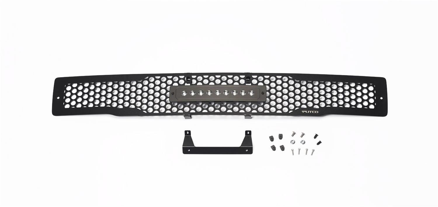 Putco 15-17 Ford F-150 - SS Black Punch Design w/ 10in Luminix Light bar Bumper Grille Inserts thumbnail 5