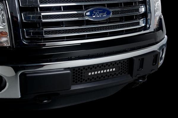 Putco 11-14 Ford F-150 EcoBoost SS Black Punch Bumper Grille Insert w/ 10in Luminix Light Bar thumbnail 2
