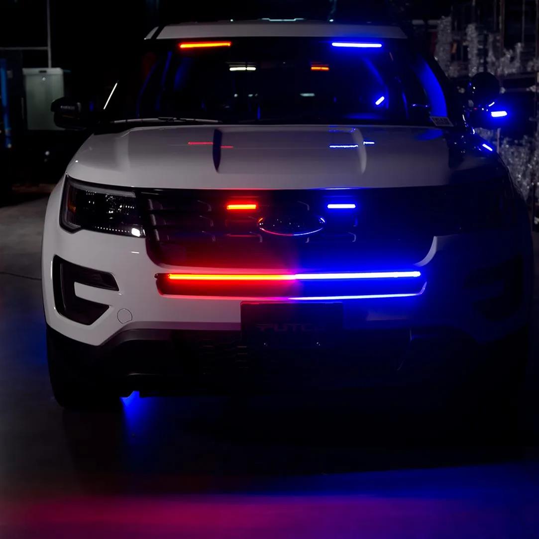 Putco 12In pair Red / Blue w/ 64 Strobe Patterns & White Over-Ride Light Bars E-Blades thumbnail 7