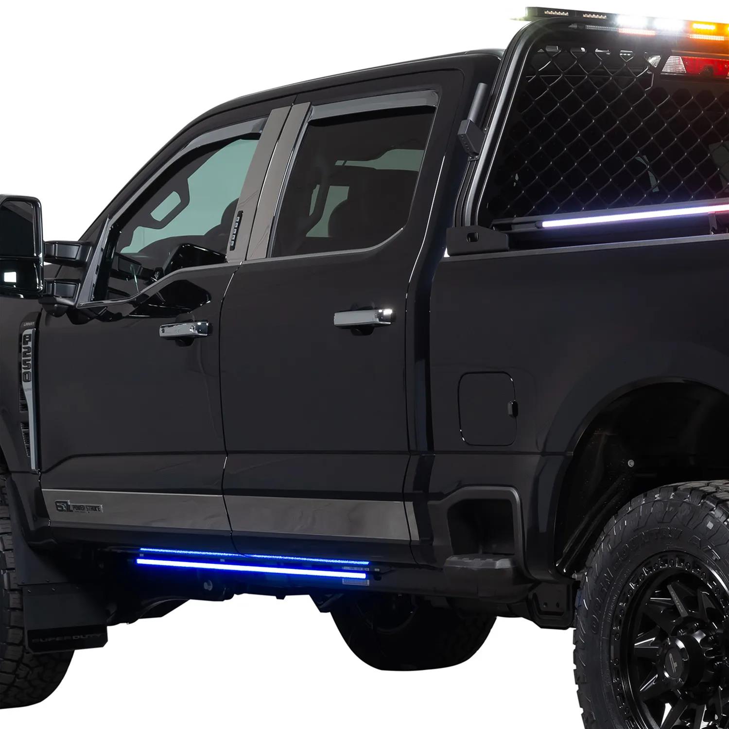 Putco 11-19 Ford Explorer Interceptor Blade Rocker Kits Sideliners - Red/Blue w/ White Override thumbnail 9