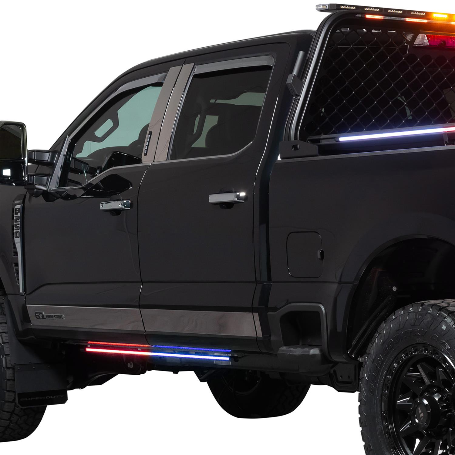 Putco 11-19 Ford Explorer Interceptor Blade Rocker Kits Sideliners - Red/Blue w/ White Override thumbnail 6
