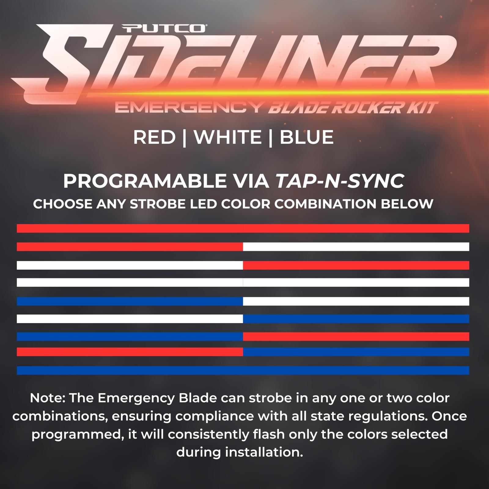 Putco 11-19 Ford Explorer Interceptor Blade Rocker Kits Sideliners - Red/Blue w/ White Override thumbnail 5