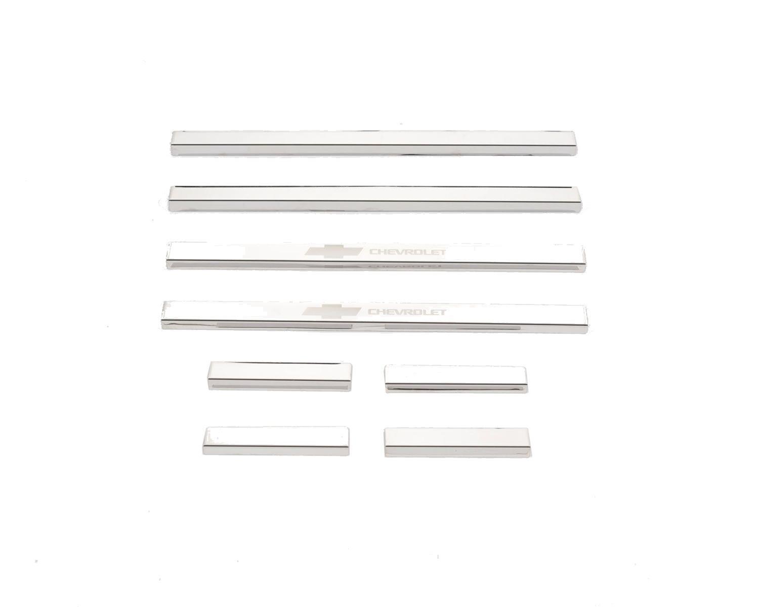 Putco 14-18 Chevy Silv LD - Double Cab w/ CHEVROLET Etching (8pcs) SS Door Sills