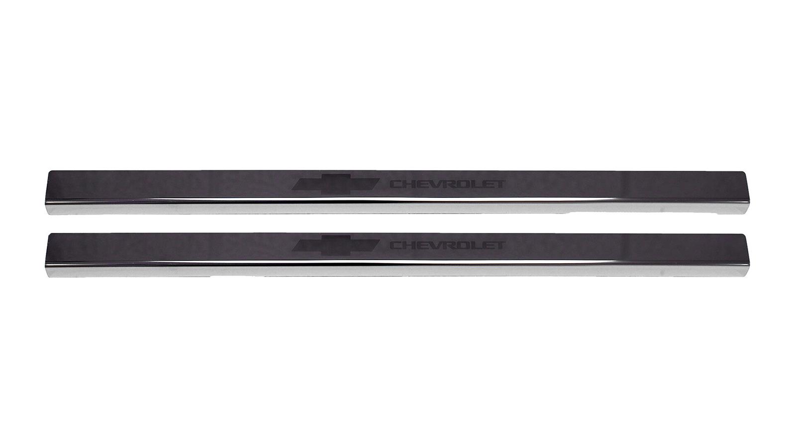 Putco 2020 Chevy Silv LD/HD Double/Regular Cab w/ Bow Tie Etching (2pcs) Black Platinum Door Sills