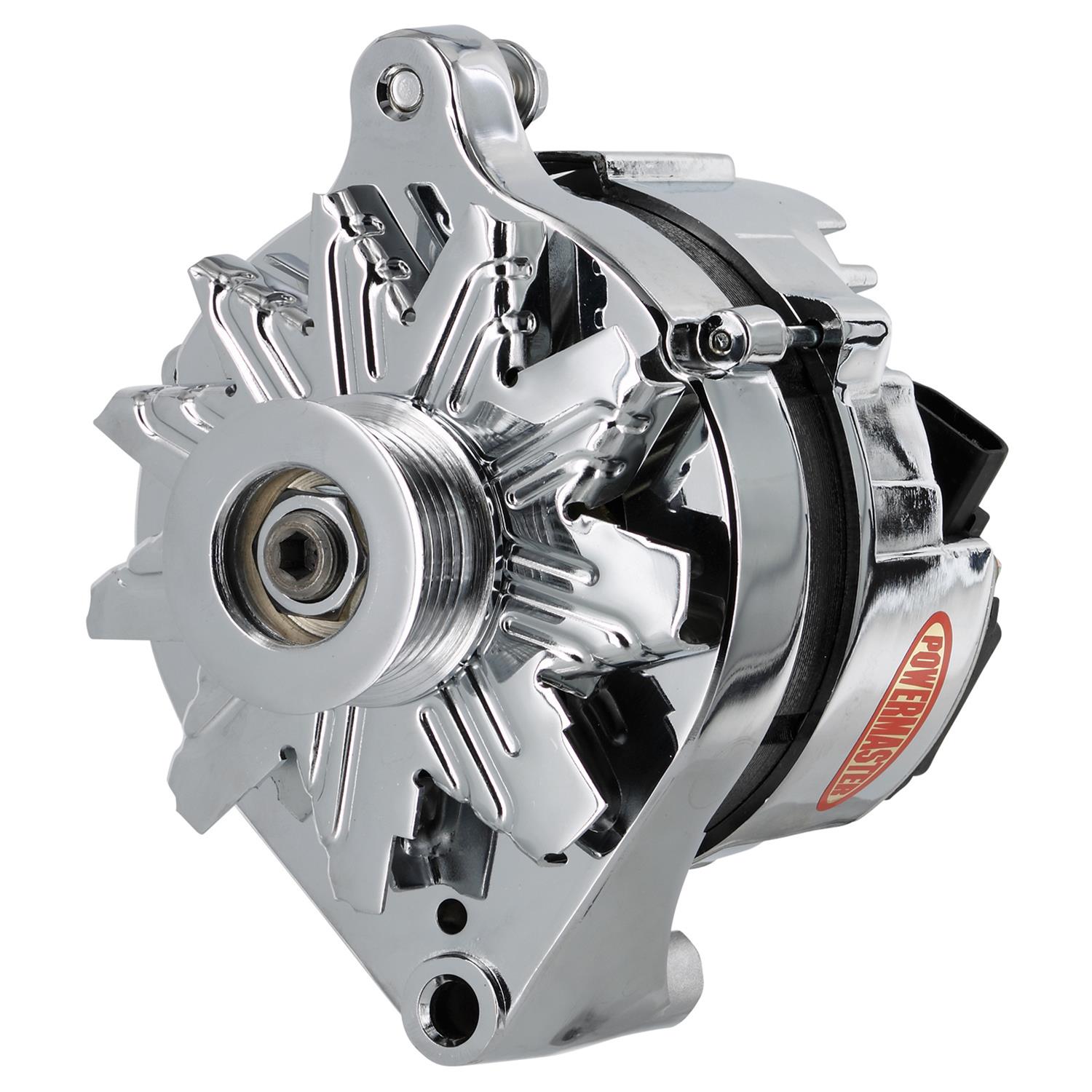 Powermaster Street Alternators 17735 Alternator, Internal Regulator, 80 Amp, Chrome, Ford, Mercury, V8, Each thumbnail 2