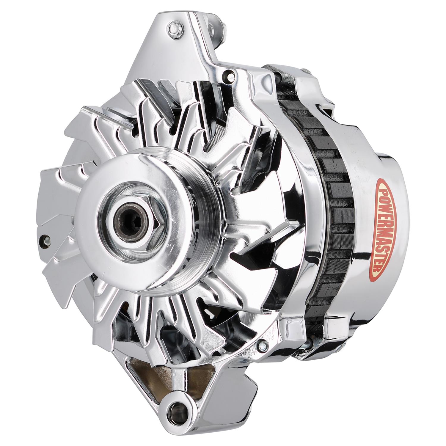 Powermaster Street Alternators 378021 Alternator, Internal Regulator, 140 Amp, Chrome Plated, Center Offset, Chevy, GMC, Oldsmobile, Pontiac, Each thumbnail 3
