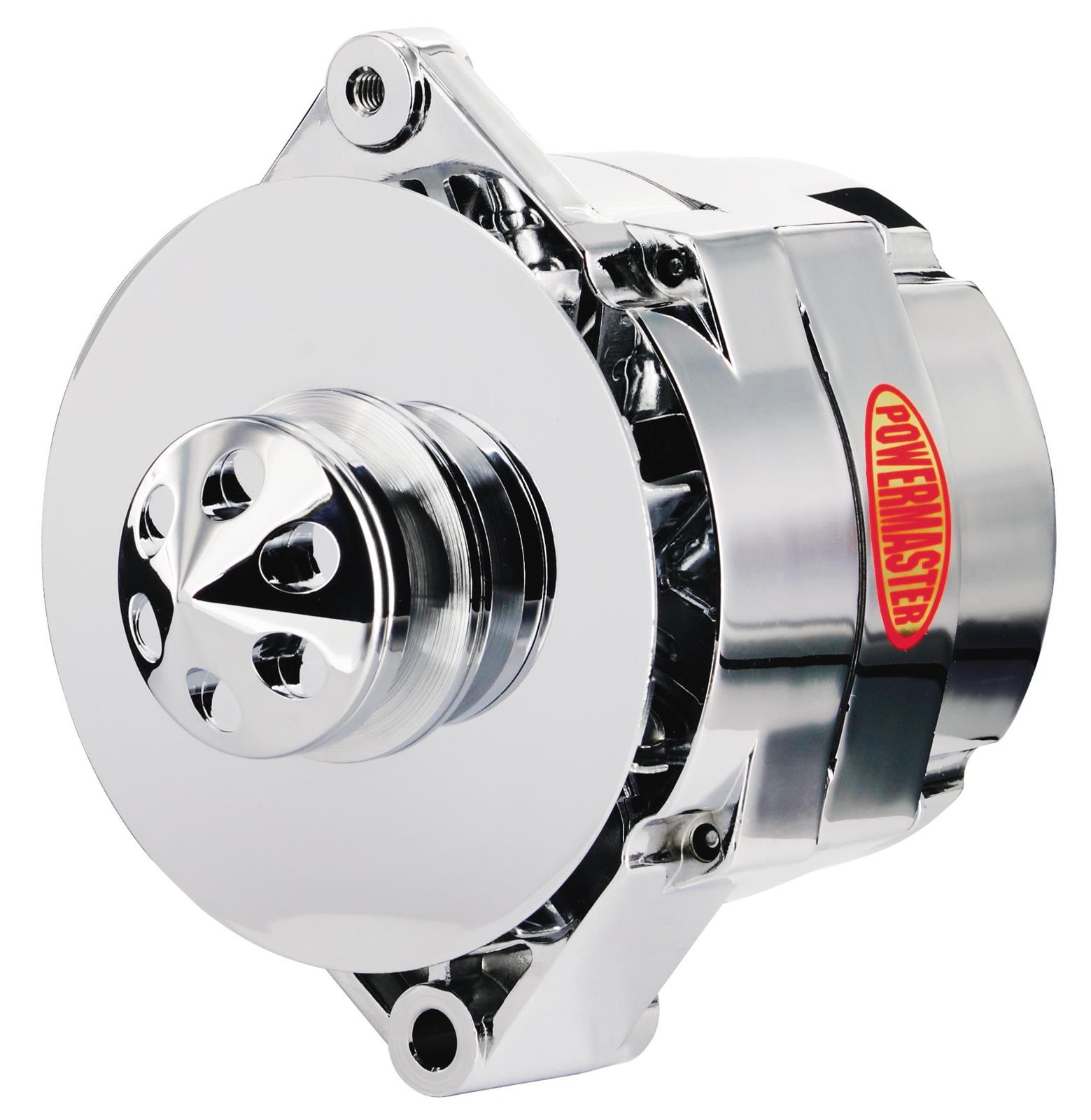Powermaster Street Alternators 37294 Alternator, Internal Regulator, 150 Amp, Chrome Plated, Buick, Oldsmobile, Pontiac, Chevy, GMC, Each thumbnail 2