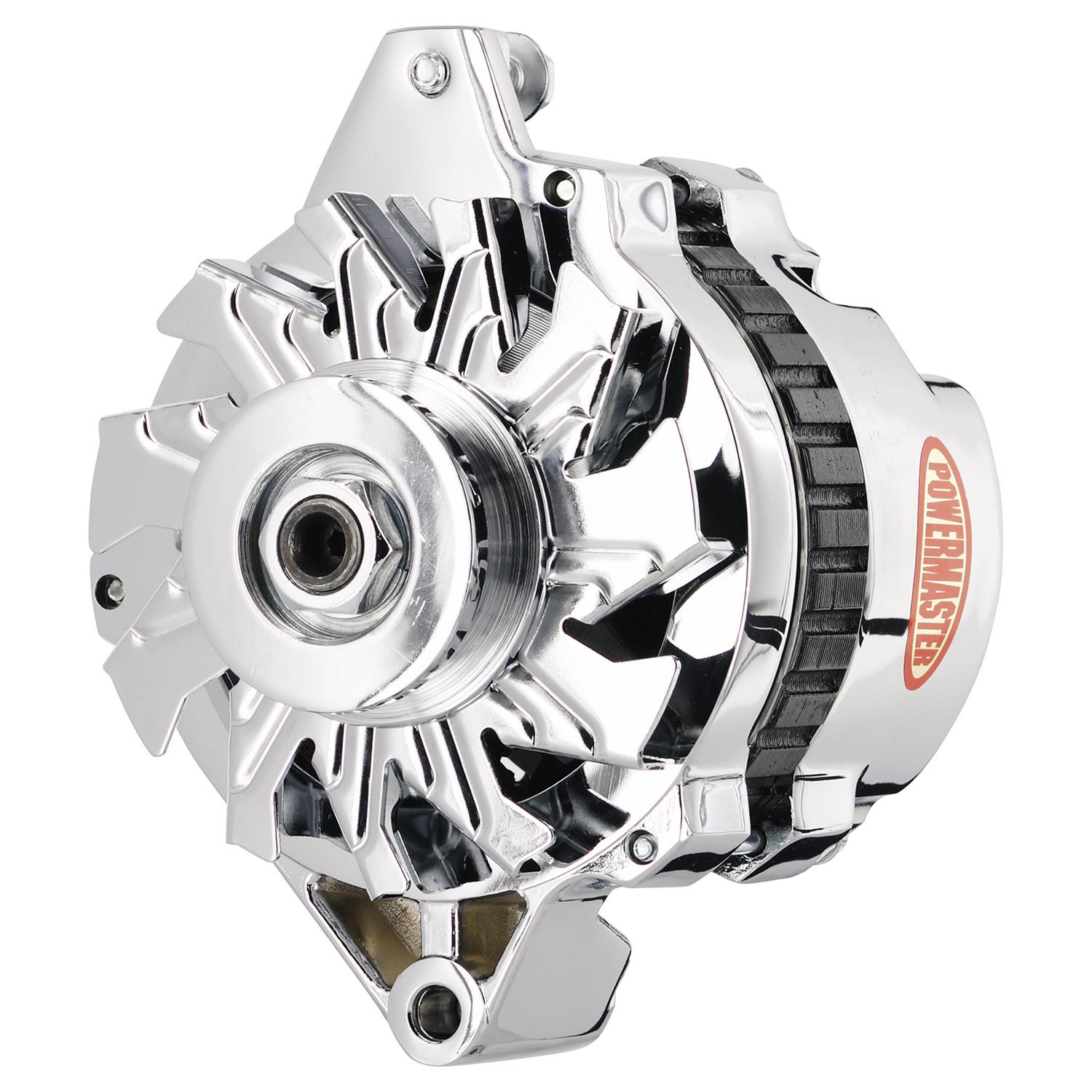 Powermaster Street Alternators 378021 Alternator, Internal Regulator, 140 Amp, Chrome Plated, Center Offset, Chevy, GMC, Oldsmobile, Pontiac, Each thumbnail 4