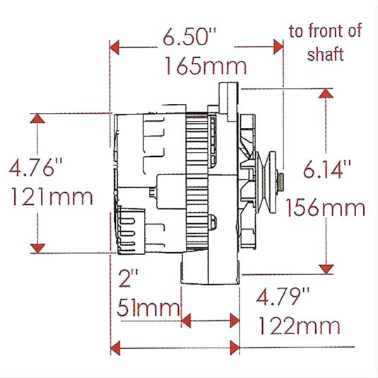 Powermaster XS Volt Alternators 8468 Alternator, Volt, 100 amp,12/14/16V, GM CS 121, V-Belt, Black, Chevy, Each thumbnail 4