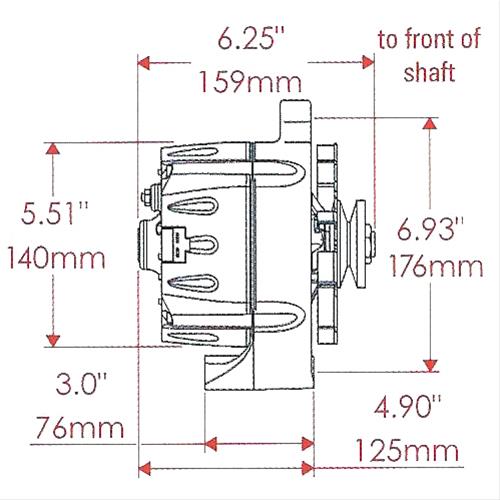 Powermaster Race Alternators 8-47140 Alternator, Internal Regulator, 150 Amp, Natural, Ford, Mercury, Jeep, Each thumbnail 5
