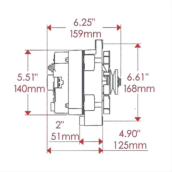 Powermaster Street Alternators 8002 Alternator, Internal Regulator, 100 Amp, Natural, Buick, Oldsmobile, Pontiac, Chevy, GMC, Each thumbnail 7