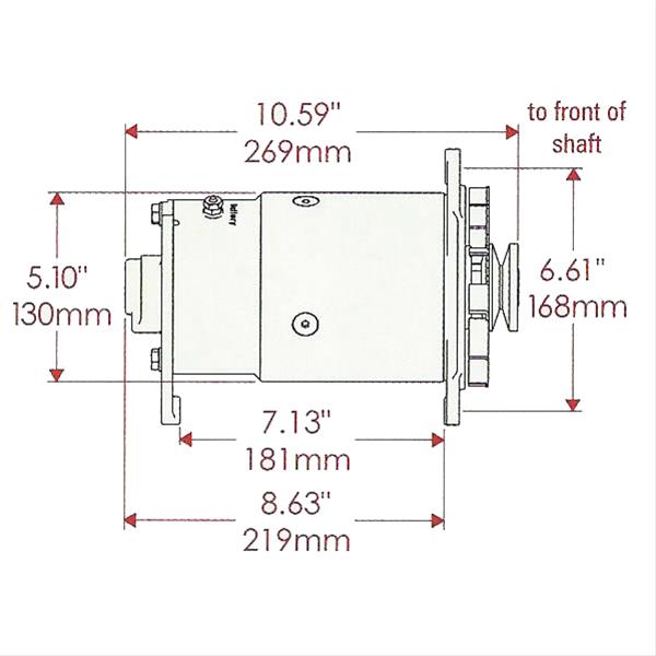 Powermaster PowerGEN Alternators 282051 Alternator, PowerGEN, Internal Regulator, 90 Amp, 12 V, Polished, Each thumbnail 5