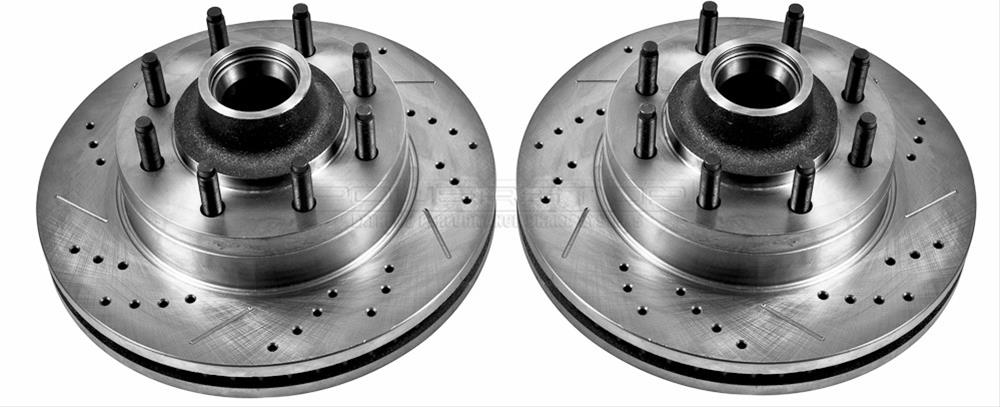 PowerStop Evolution Drilled and Slotted Rotors AR-82129XPR Brake Rotors, Cross-drilled Surface, Vented, Iron, Natural, Pair thumbnail 4