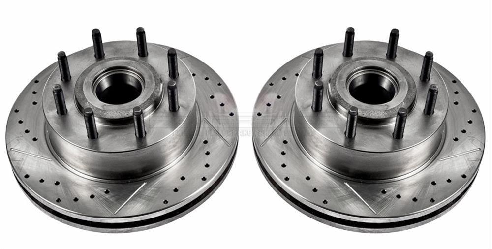 PowerStop Evolution Drilled and Slotted Rotors for 2006-2012 F-250 SUPER DUTY, 2008-2012 F-350 DUTY - AR-85138XPR Brake Rotors, Evolution, Cross-drilled Surface, Iron, Natural, 13.66 in. O.D., Front, Ford, Pair thumbnail 4