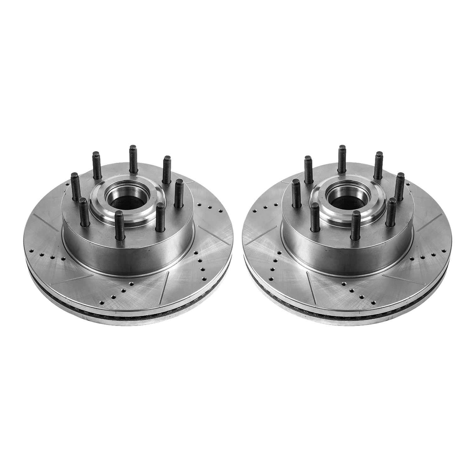 Power Stop 13-22 Ford F-350 Super Duty Front Drilled & Slotted Rotor - Pair (1x psbAR85169XL, 1x psbAR85169XR) thumbnail 4