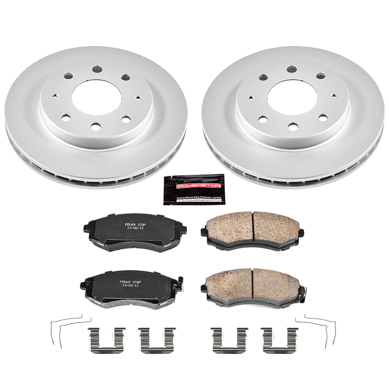 Power Stop 98-01 Hyundai Elantra Front & Rear Z17 Evolution Geomet Coated Brake Kit (1x psbCRK1087, 1x psbCRK3106) thumbnail 7