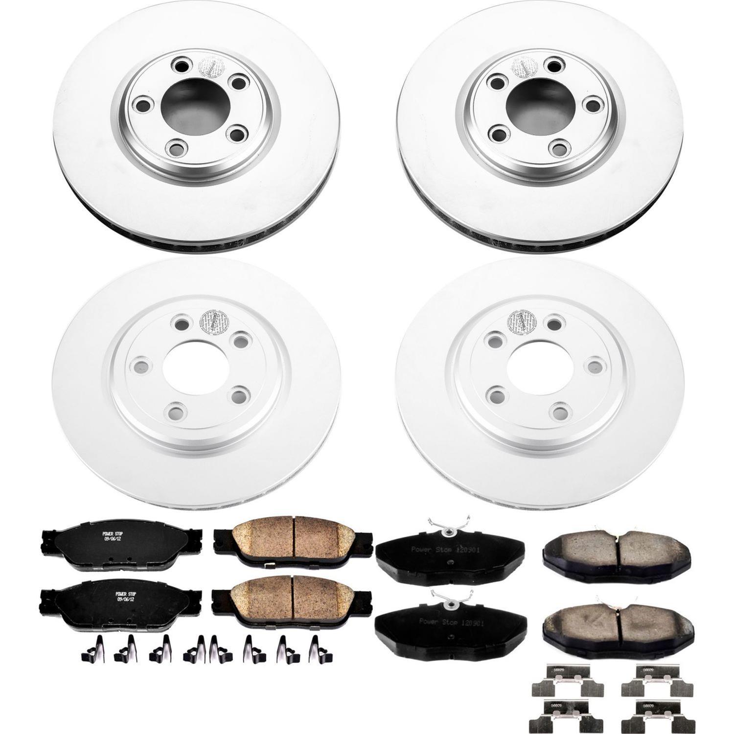 Power Stop 03-04 Jaguar S-Type Front & Rear Z17 Evolution Geomet Coated Brake Kit (1x psbCRK1353, 1x psbCRK3141) thumbnail 4
