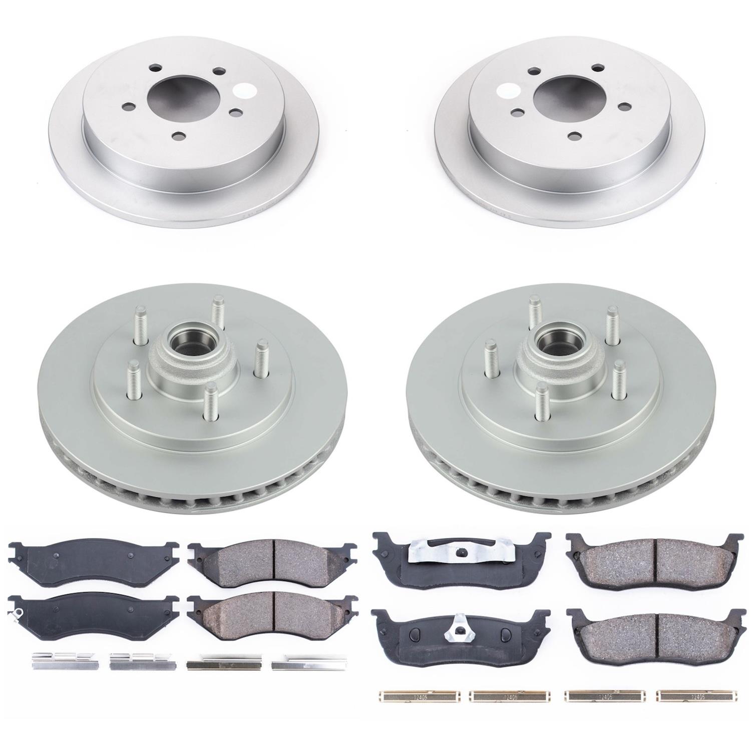 PowerStop Z17 Evolution Plus GEOMET Coated Brake Kits CRK1919 Rotors/Pads, Evolution, Ceramic Pads, Iron Rotors, Geomet Coated, Smooth, Front and Rear, Ford, Lincoln, Set thumbnail 2