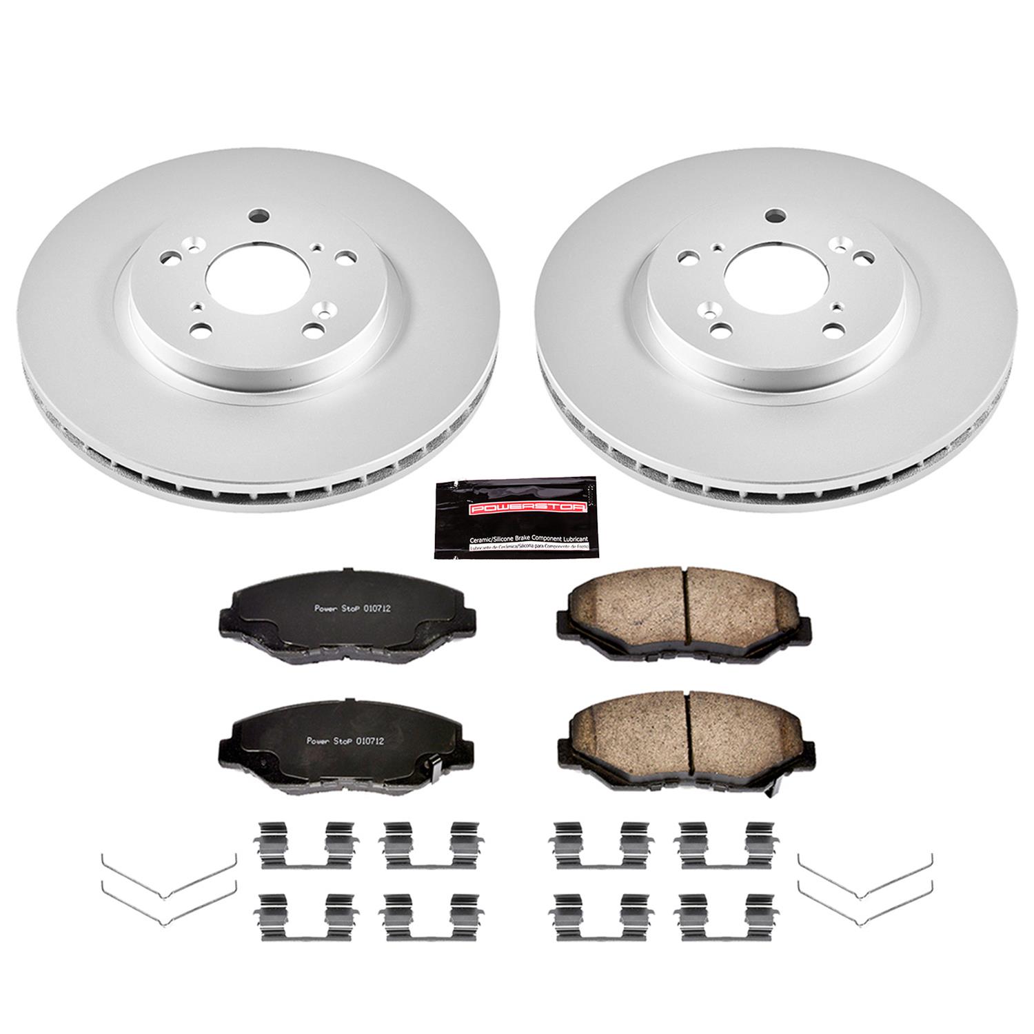 PowerStop Z17 Evolution Plus GEOMET Coated Brake Kits for 2003-2008 PILOT - CRK2303 Rotor and Pad Combos, Geomet Coated, Front and Rear, Solid Surface Rotors, Ceramic Pads, use on Honda®, Kit thumbnail 7