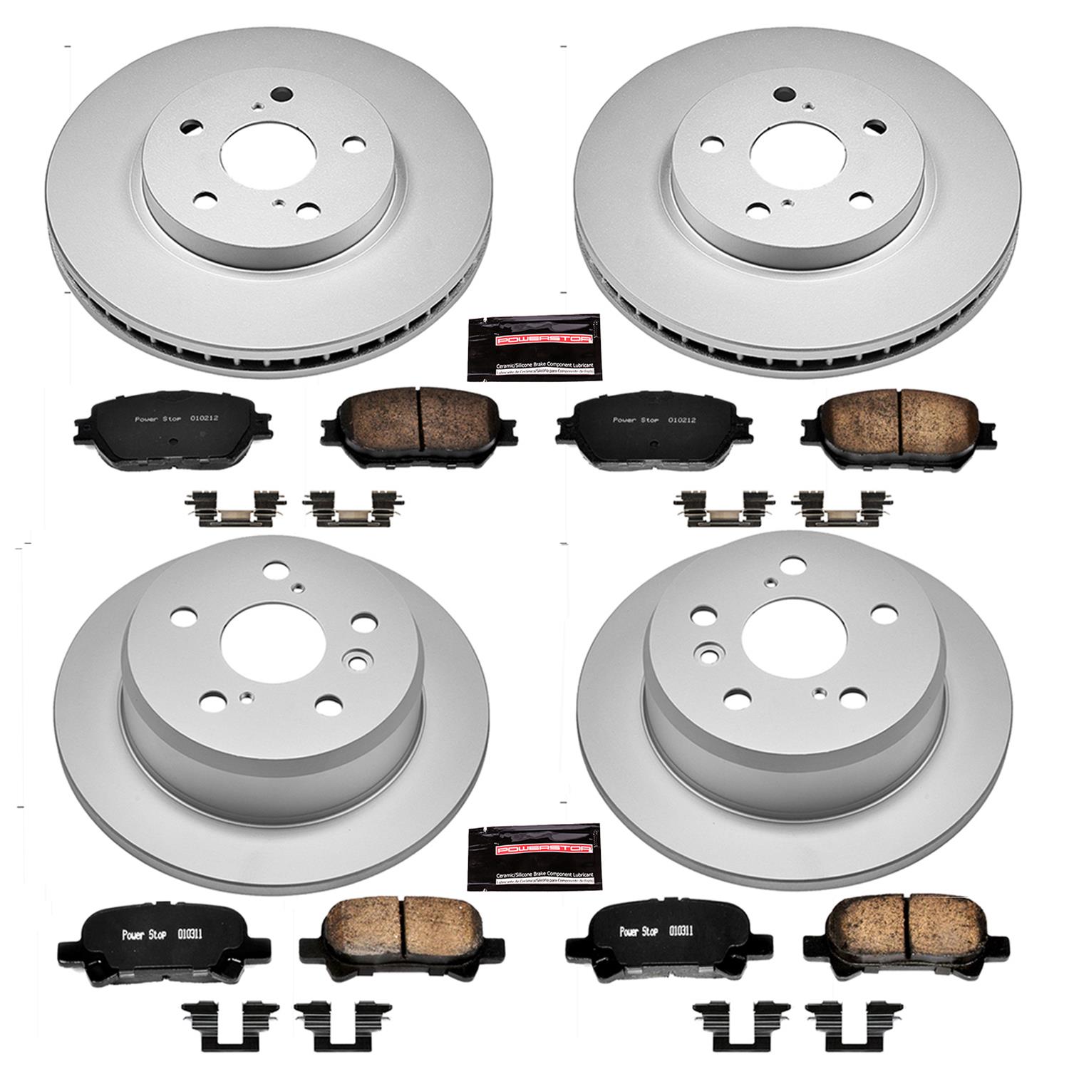 Power Stop 2002 Toyota Camry Front & Rear Z17 Evolution Geomet Coated Brake Kit (1x psbCRK2417, 1x psbCRK2414) thumbnail 4