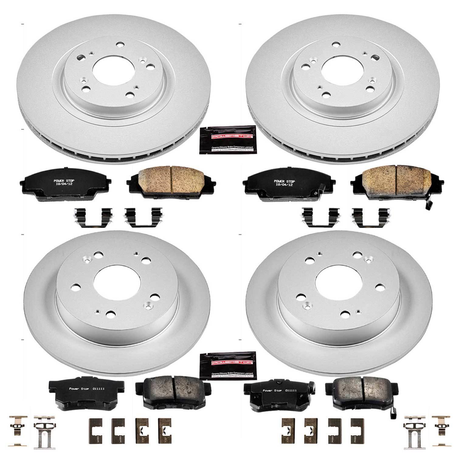 Power Stop 06-11 Honda Civic Front & Rear Z17 Evolution Geomet Coated Brake Kit (1x psbCRK2439, 1x psbCRK1243) thumbnail 4