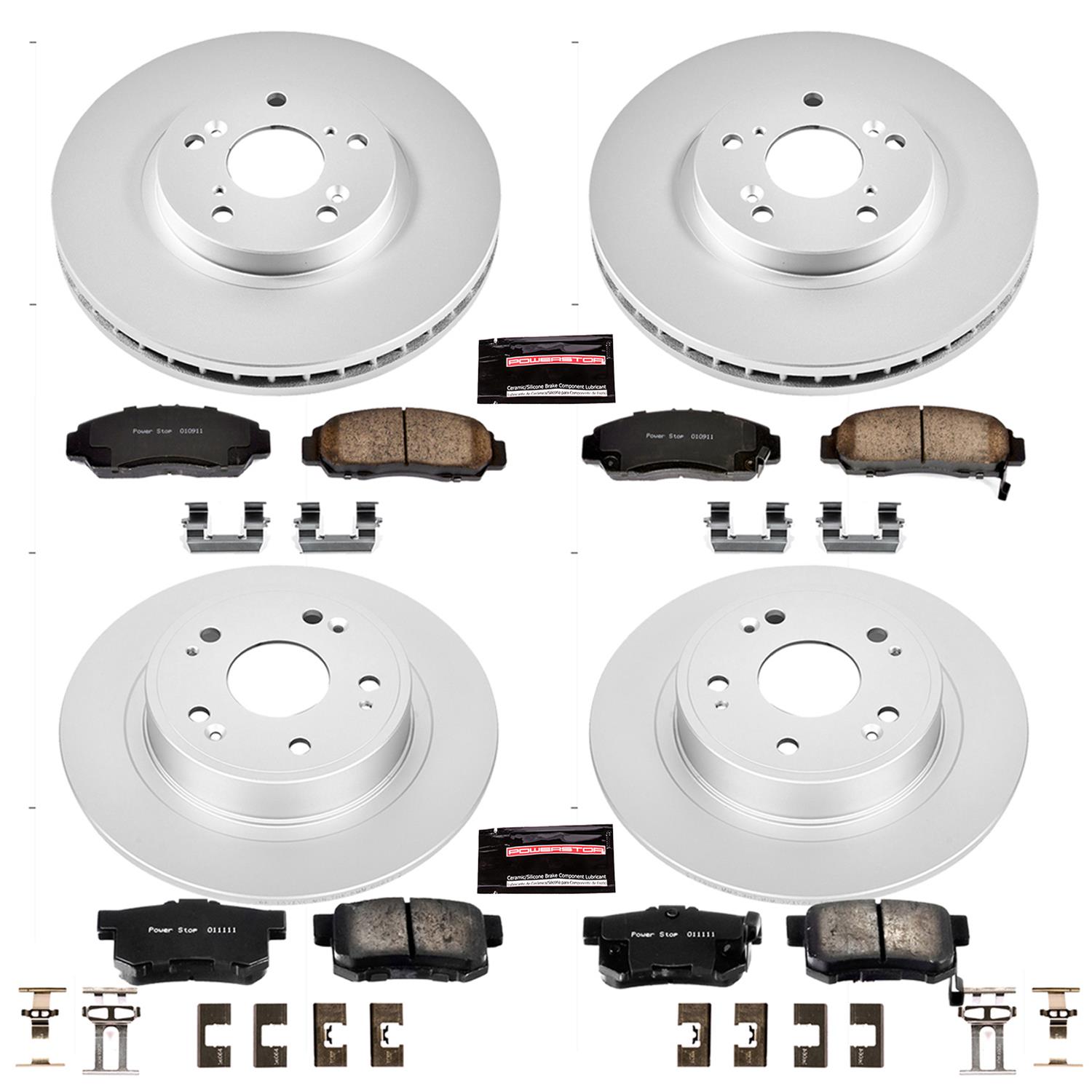 Power Stop 06-07 Honda Accord Front & Rear Z17 Evolution Geomet Coated Brake Kit (1x psbCRK2292, 1x psbCRK3128) thumbnail 4