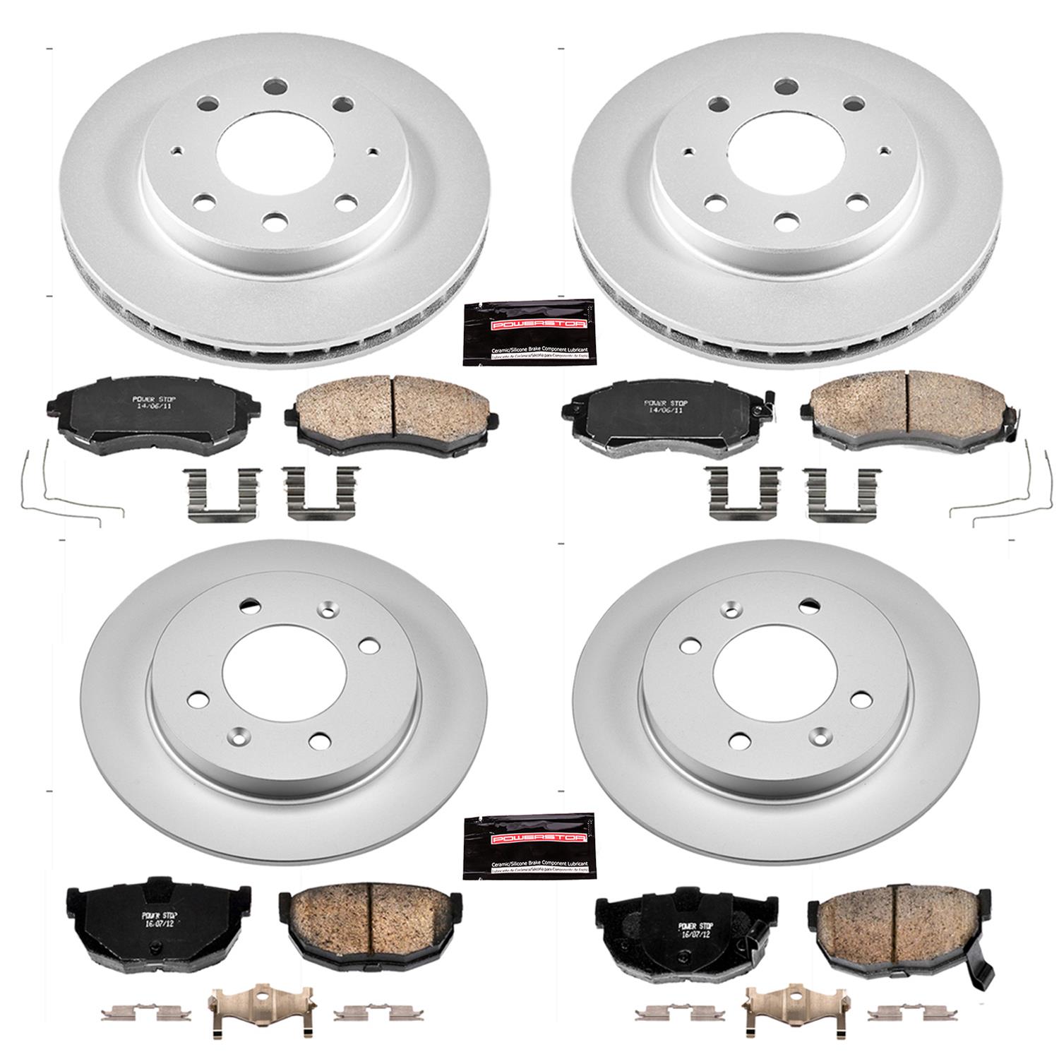 Power Stop 98-01 Hyundai Elantra Front & Rear Z17 Evolution Geomet Coated Brake Kit (1x psbCRK1087, 1x psbCRK3106) thumbnail 4