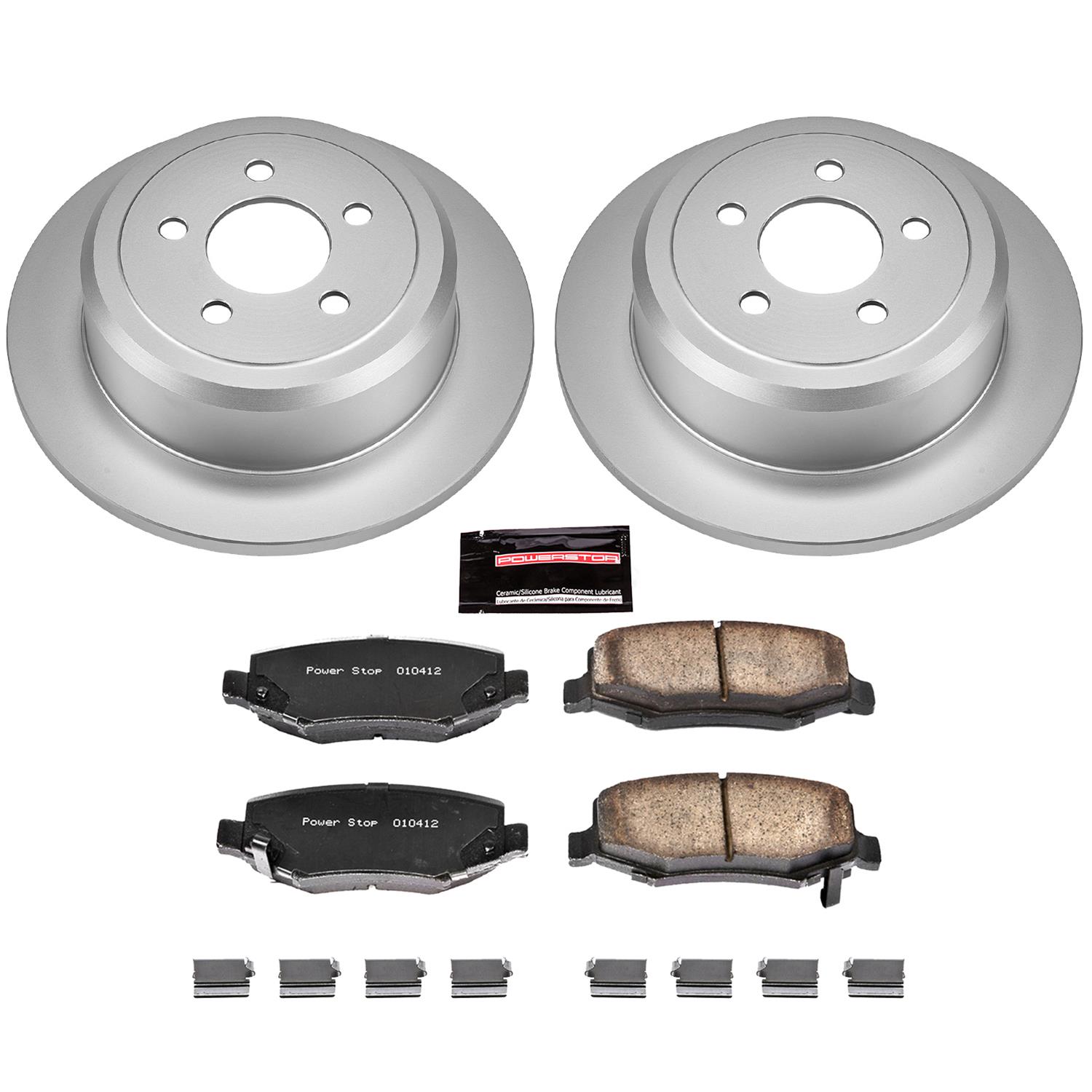 PowerStop Z17 Evolution Plus GEOMET Coated Brake Kits for 2008-2012 LIBERTY, 2007-2011 NITRO - CRK2832 Rotor and Pad Combos, Geomet Coated, Front and Rear, Solid Surface Rotors, Ceramic Pads, Dodge, Jeep, Kit thumbnail 6