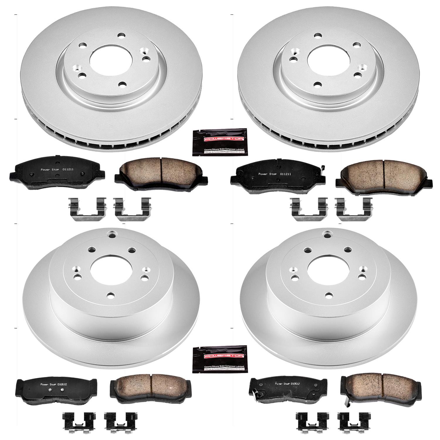 Power Stop 07-09 Hyundai Santa Fe Front & Rear Z17 Evolution Geomet Coated Brake Kit (1x psbCRK4665, 1x psbCRK4694) thumbnail 4