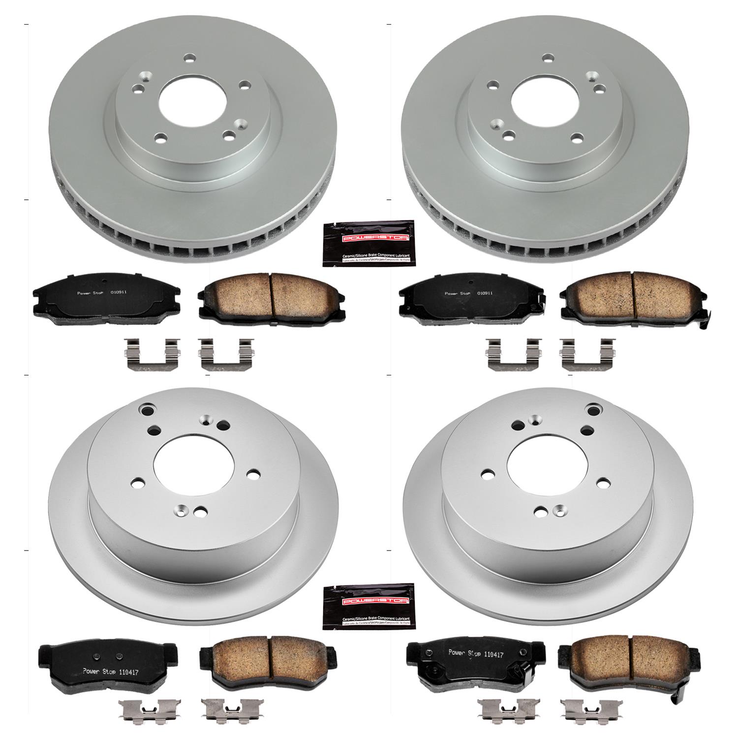 Power Stop 01-06 Hyundai Santa Fe Front & Rear Z17 Evolution Geomet Coated Brake Kit (1x psbCRK5250, 1x psbCRK5213) thumbnail 4
