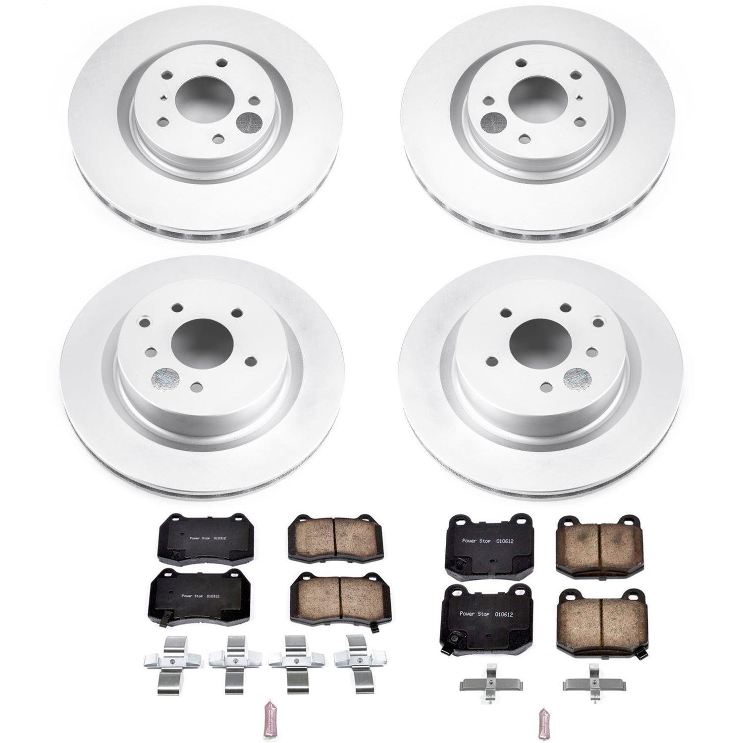 Power Stop 03-04 Infiniti G35 Front & Rear Z17 Evolution Geomet Coated Brake Kit (1x psbCRK5303, 1x psbCRK104) thumbnail 6