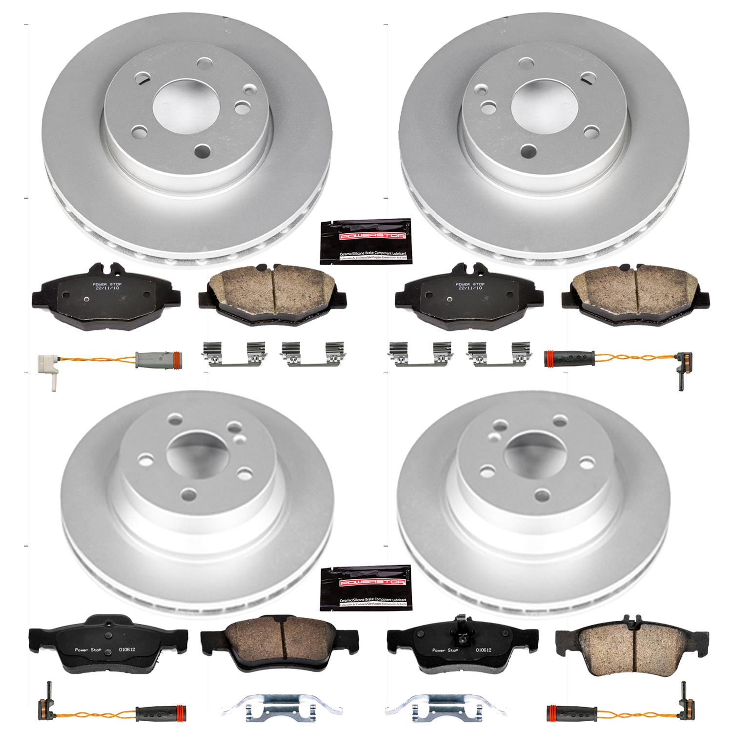 PowerStop Z23 Evolution Sport GEOMET Coated Brake Kits for 2006-2009 E350 - CRK4524 Rotor and Pad Combos, Geomet Coated, Carbon Fiber Ceramic Pads, Solid Surface, Front and Rear, Mercedes-Benz, Kit thumbnail 4