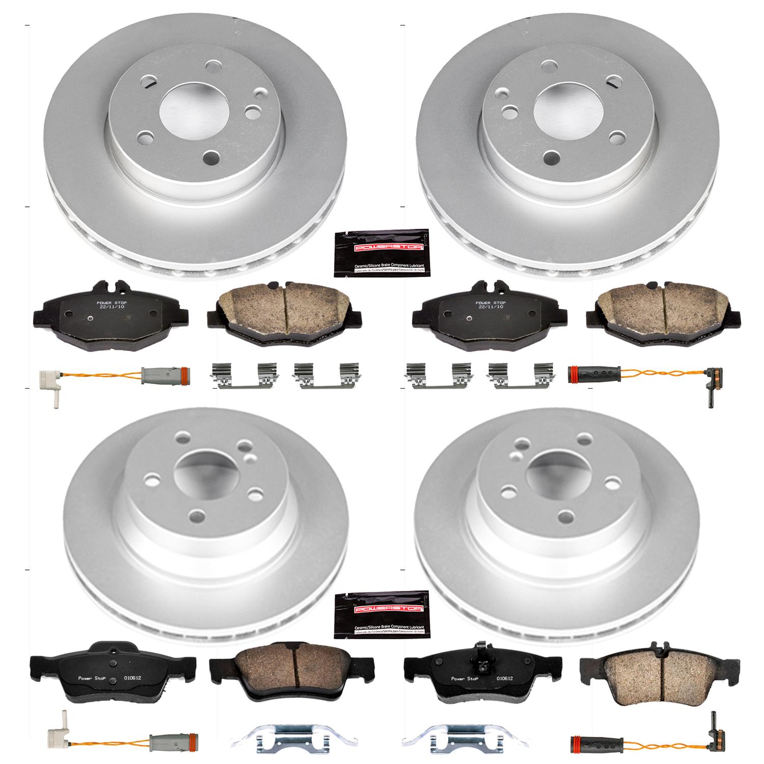 PowerStop Z23 Evolution Sport GEOMET Coated Brake Kits for 2006 E350 - CRK4526 Rotor and Pad Combos, Geomet Coated, Carbon Fiber Ceramic Pads, Solid Surface, Front and Rear, Mercedes-Benz, Kit thumbnail 4