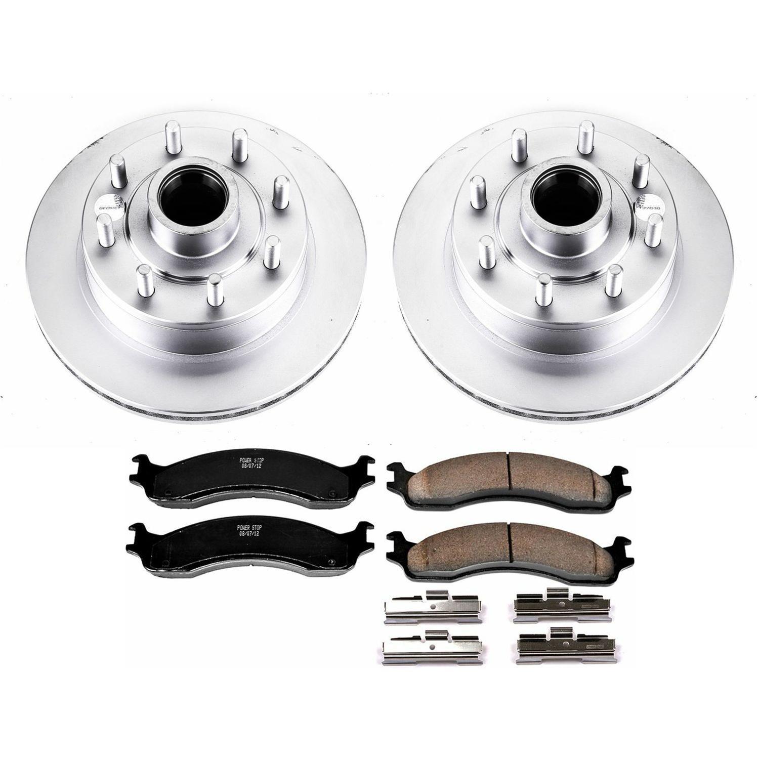 Power Stop 99-07 Ford E-350 Super Duty Front Z17 Coated Brake Kit (2x psbAR8546EVC, 1x psb17-655) thumbnail 2