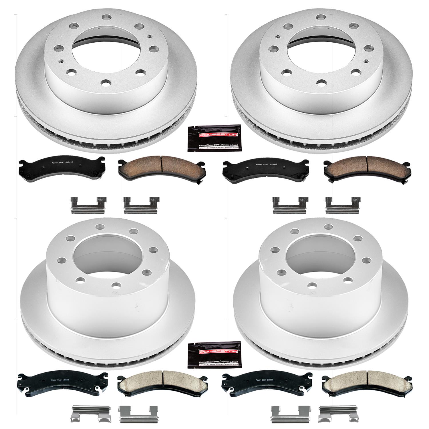 Power Stop 01-06 Chevrolet Silverado 3500 Front & Rear Z17 Evolution Geomet Coated Brake Kit (1x psbCRK5337, 1x psbCRK2071) thumbnail 4