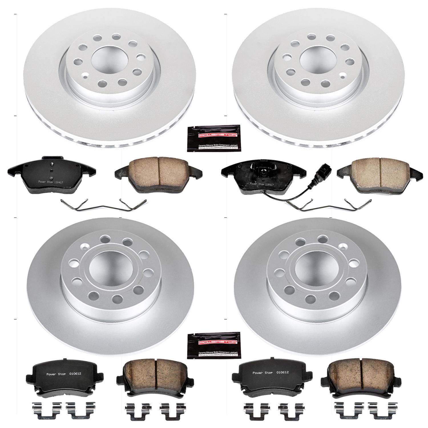 Power Stop 2008 Audi A3 Front & Rear Z23 Evolution Sport Coated Brake Kit (1x psbCRK2259, 1x psbCRK4627) thumbnail 4