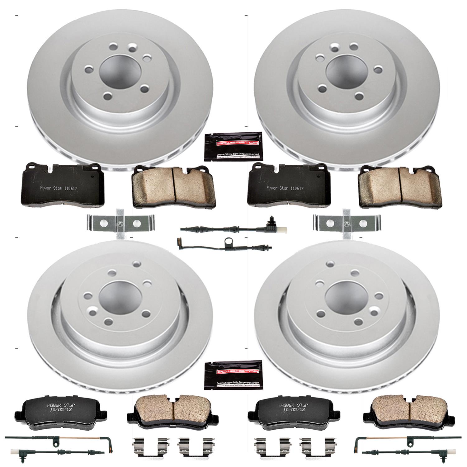 PowerStop Z23 Evolution Sport GEOMET Coated Brake Kits for 2006-2009 RANGE ROVER SPORT - CRK5443 Rotor and Pad Combos, Geomet Coated, Carbon Fiber Ceramic Pads, Solid Surface, Front and Rear, Land Rover, Kit thumbnail 4