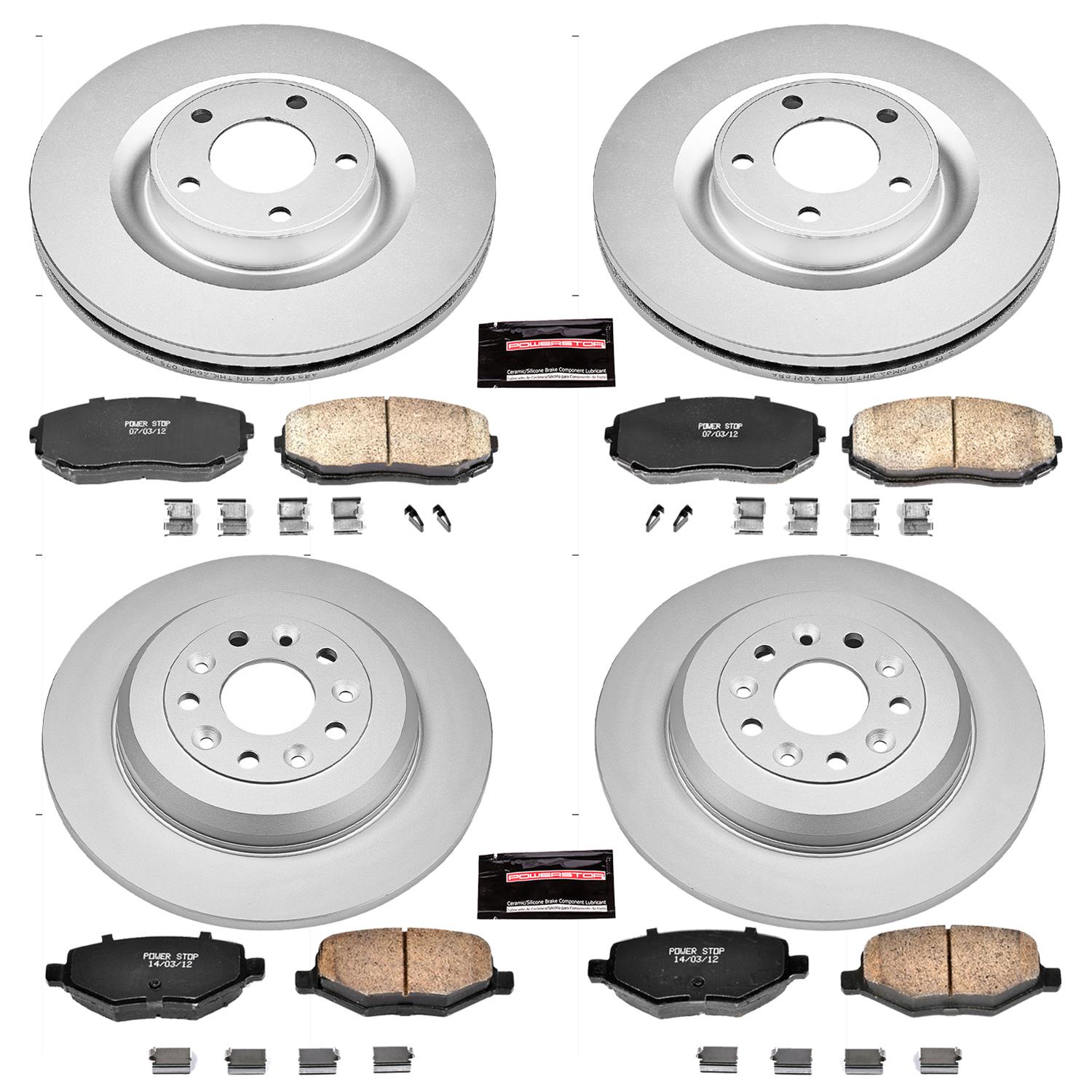 Power Stop 11-15 Ford Edge Front & Rear Z17 Evolution Geomet Coated Brake Kit (1x psbCRK3057, 1x psbCRK4744) thumbnail 4